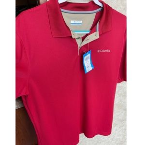 NWT Columbia Red Utilizer Polo, Large, Omnishade Sun Protection